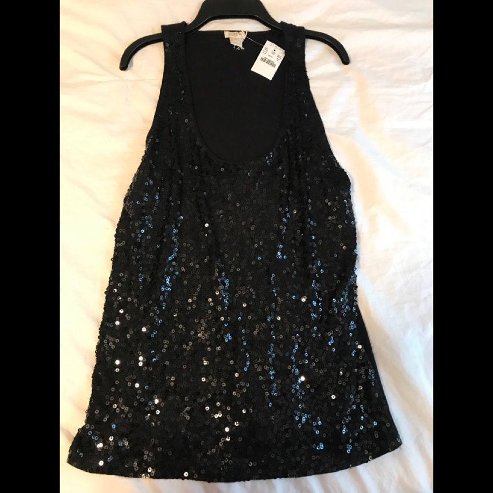 JCREW sequins black tank